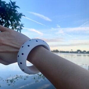 Black and White Polka Dot Wooden Bangle! 🤍🖤